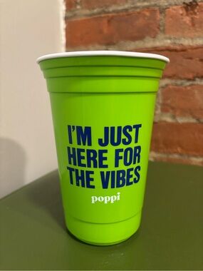 Poppi Lime Green 'I'm Just Here for the Vibes' Cup